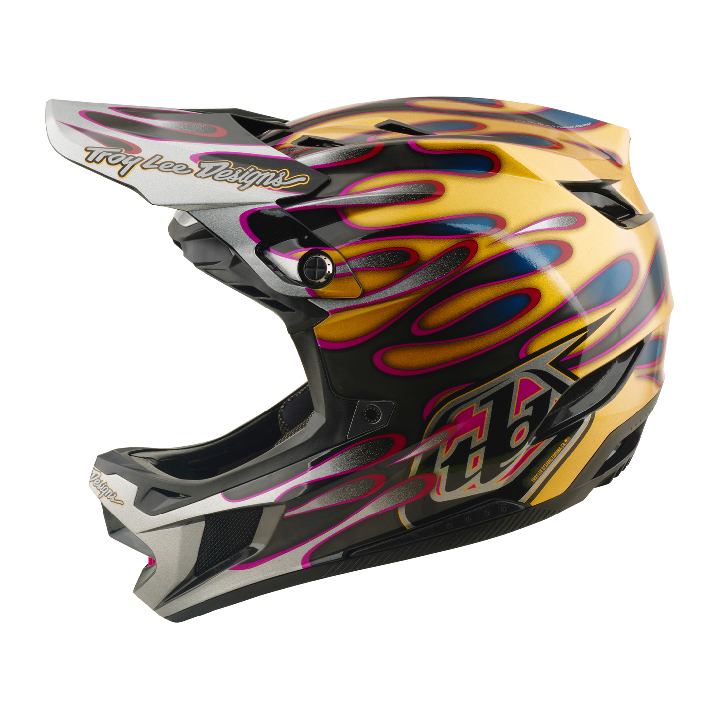 TROY LEE DESIGNS D4 CARBON MIPS Overspray Gold/Black MTB κράνος