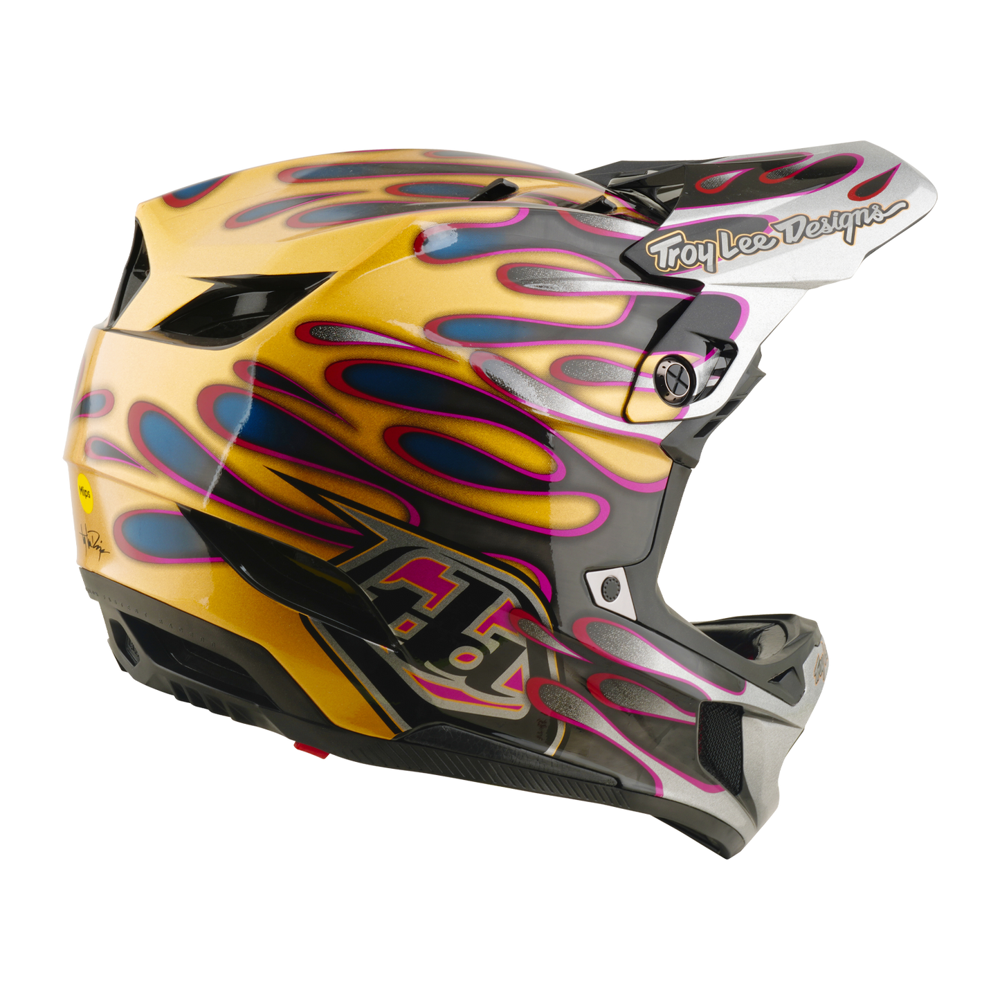 TROY LEE DESIGNS D4 CARBON MIPS Overspray Gold/Black MTB κράνος