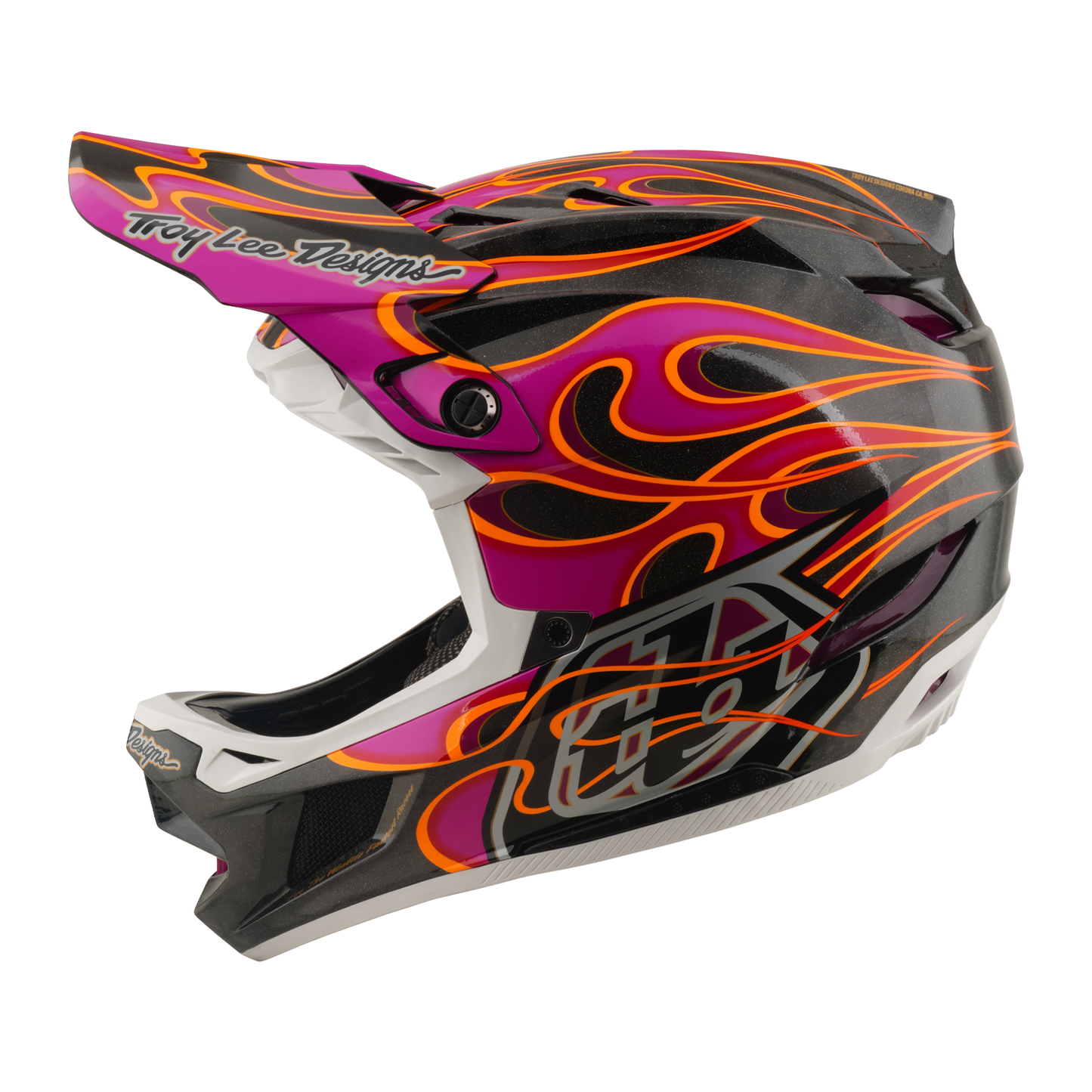 TROY LEE DESIGNS D4 CARBON MIPS Torched Carbon/Magenta MTB Helmet