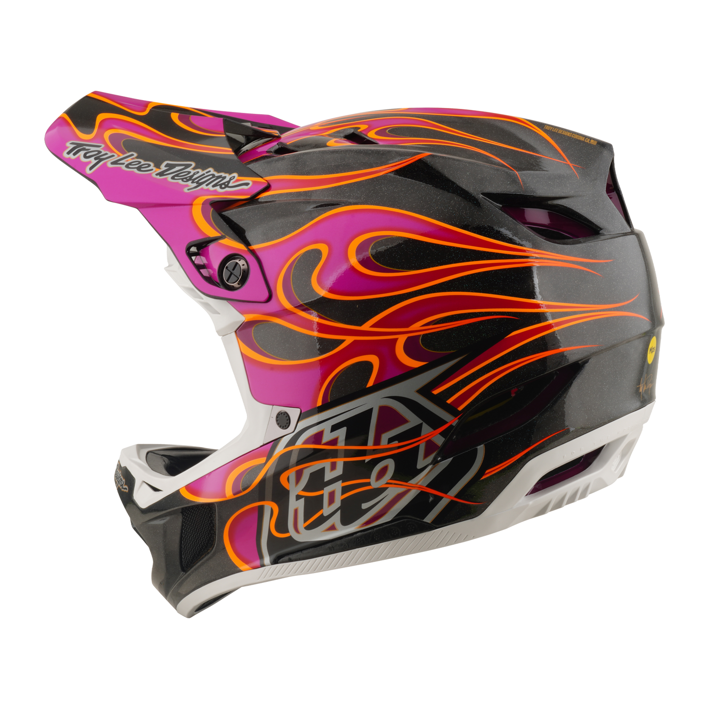 TROY LEE DESIGNS D4 CARBON MIPS Torched Carbon/Magenta MTB Helmet
