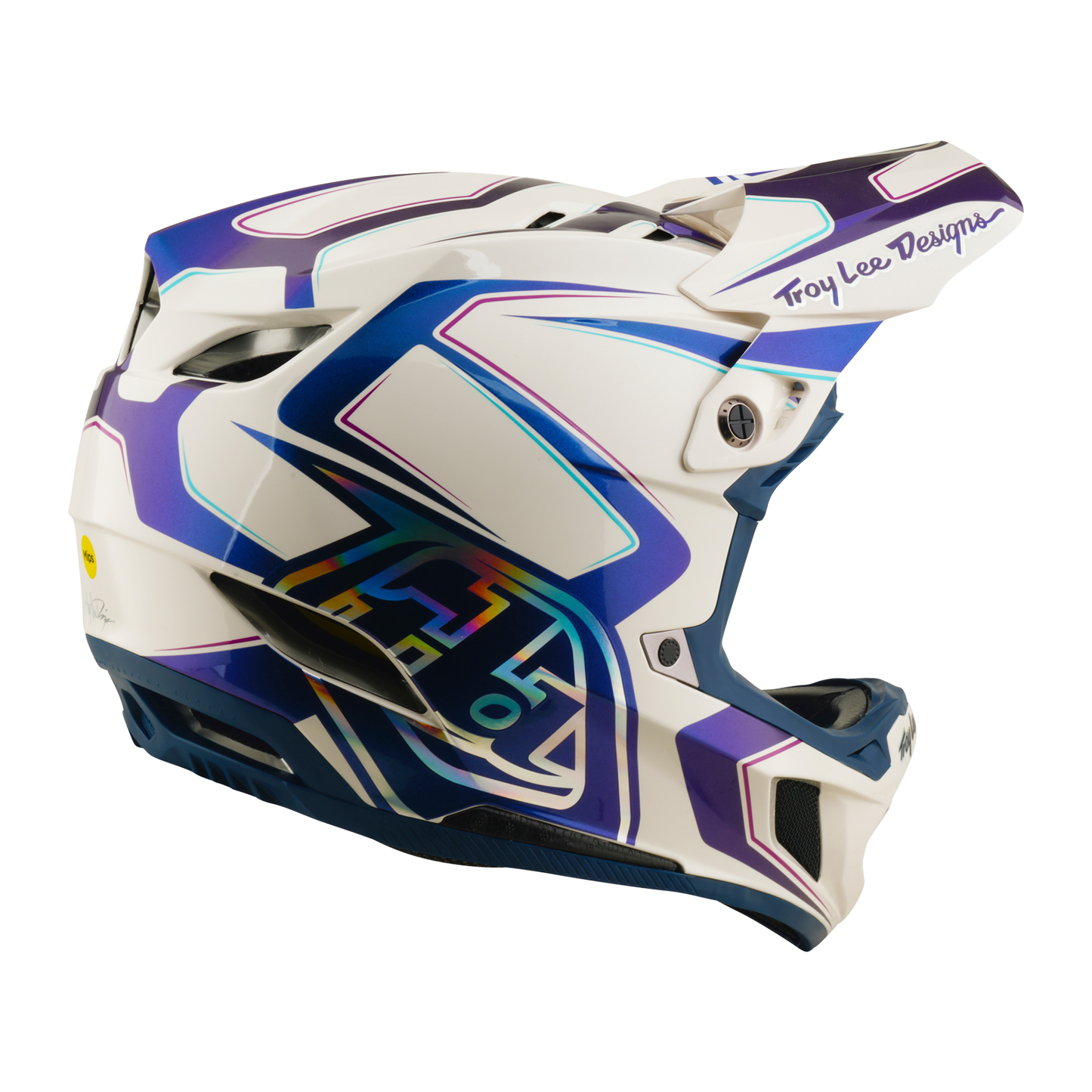 MTB helmet TROY LEE DESIGNS D4 COMPOSITE MIPS FLARED White