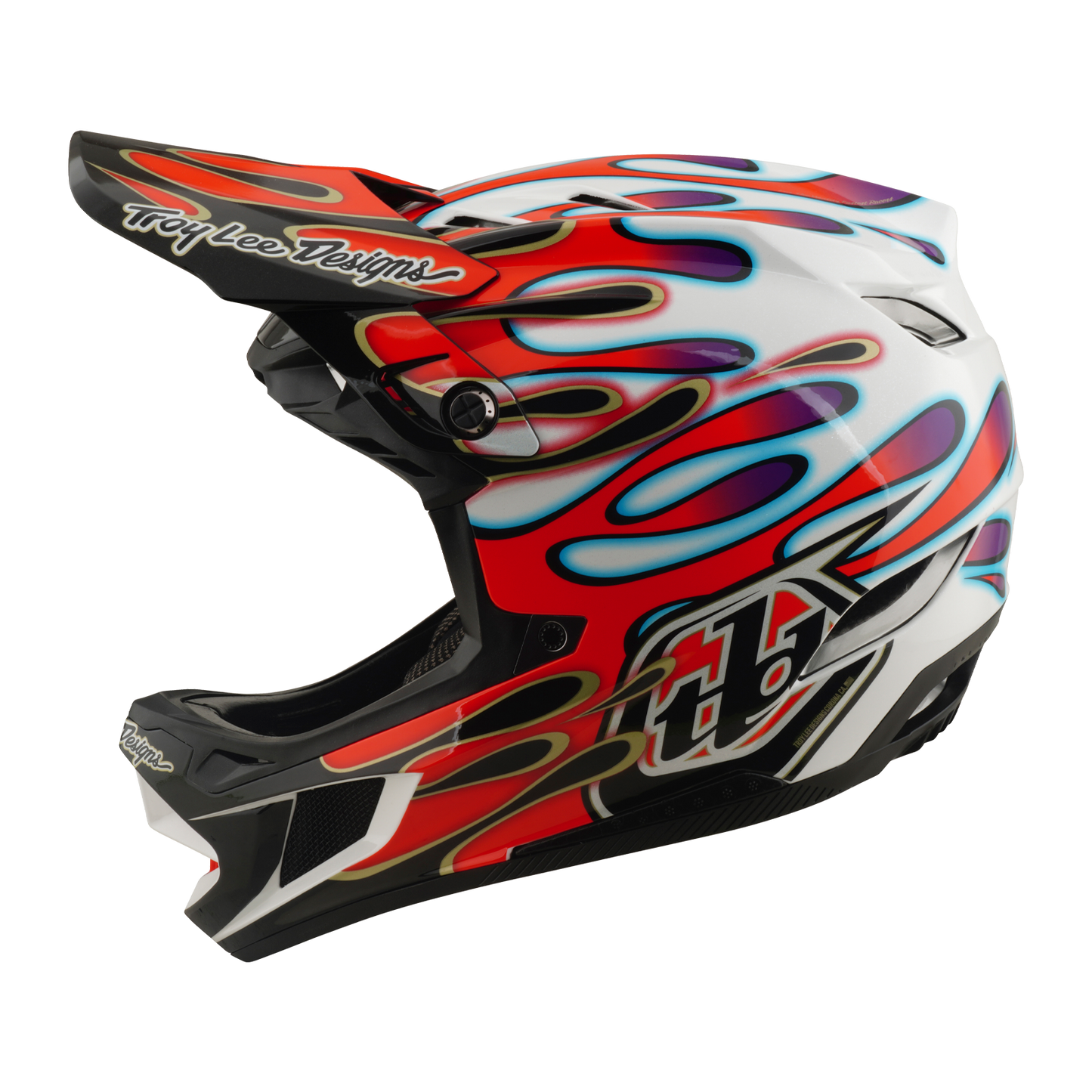 TROY LEE DESIGNS D4 COMPOSITE MIPS OVERSPRAY Κράνος MTB Λευκό/κόκκινο