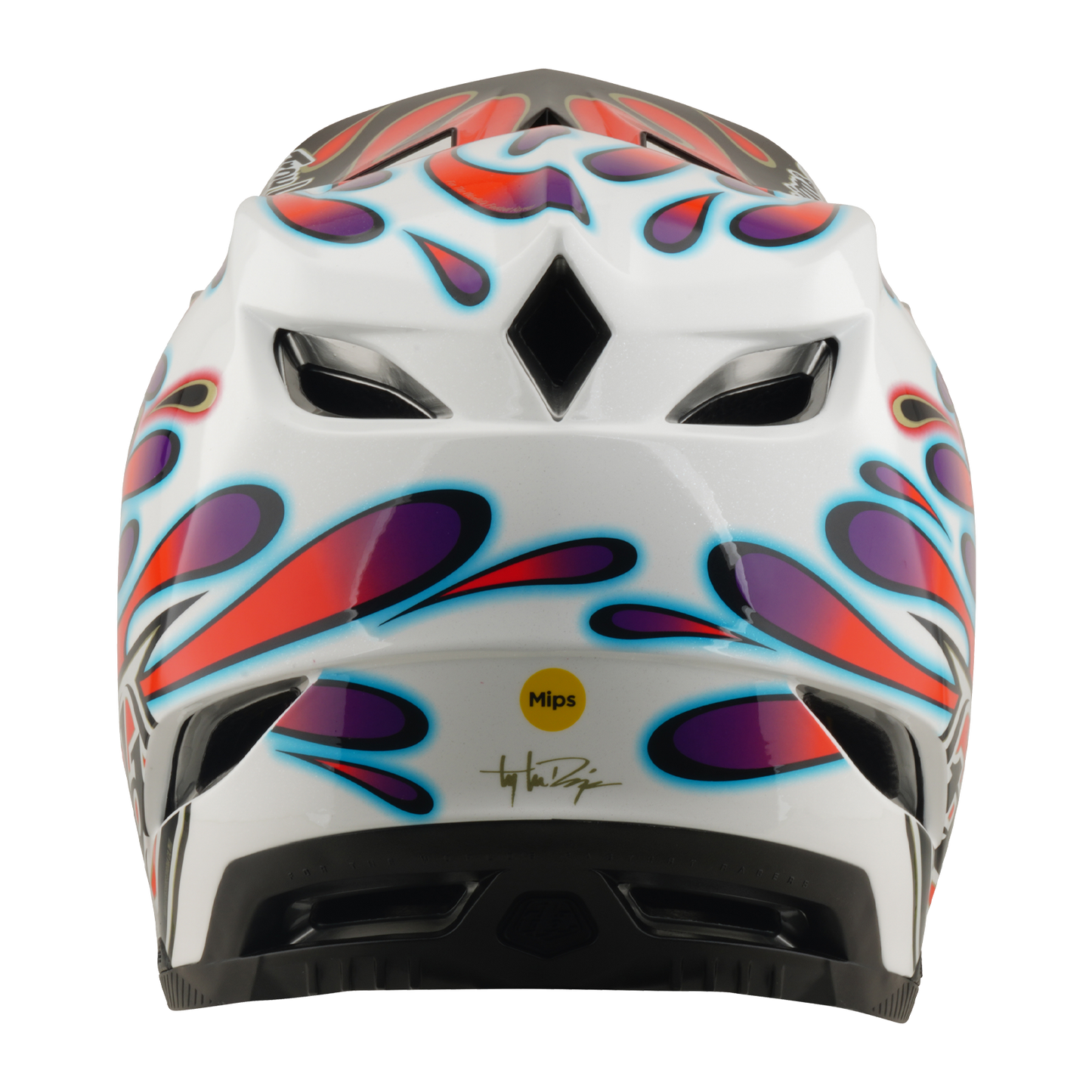 TROY LEE DESIGNS D4 COMPOSITE MIPS OVERSPRAY Κράνος MTB Λευκό/κόκκινο