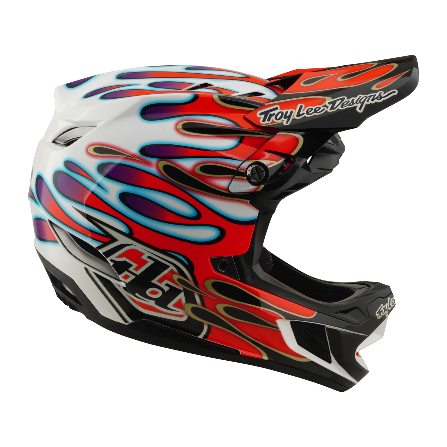 TROY LEE DESIGNS D4 COMPOSITE MIPS OVERSPRAY Κράνος MTB Λευκό/κόκκινο