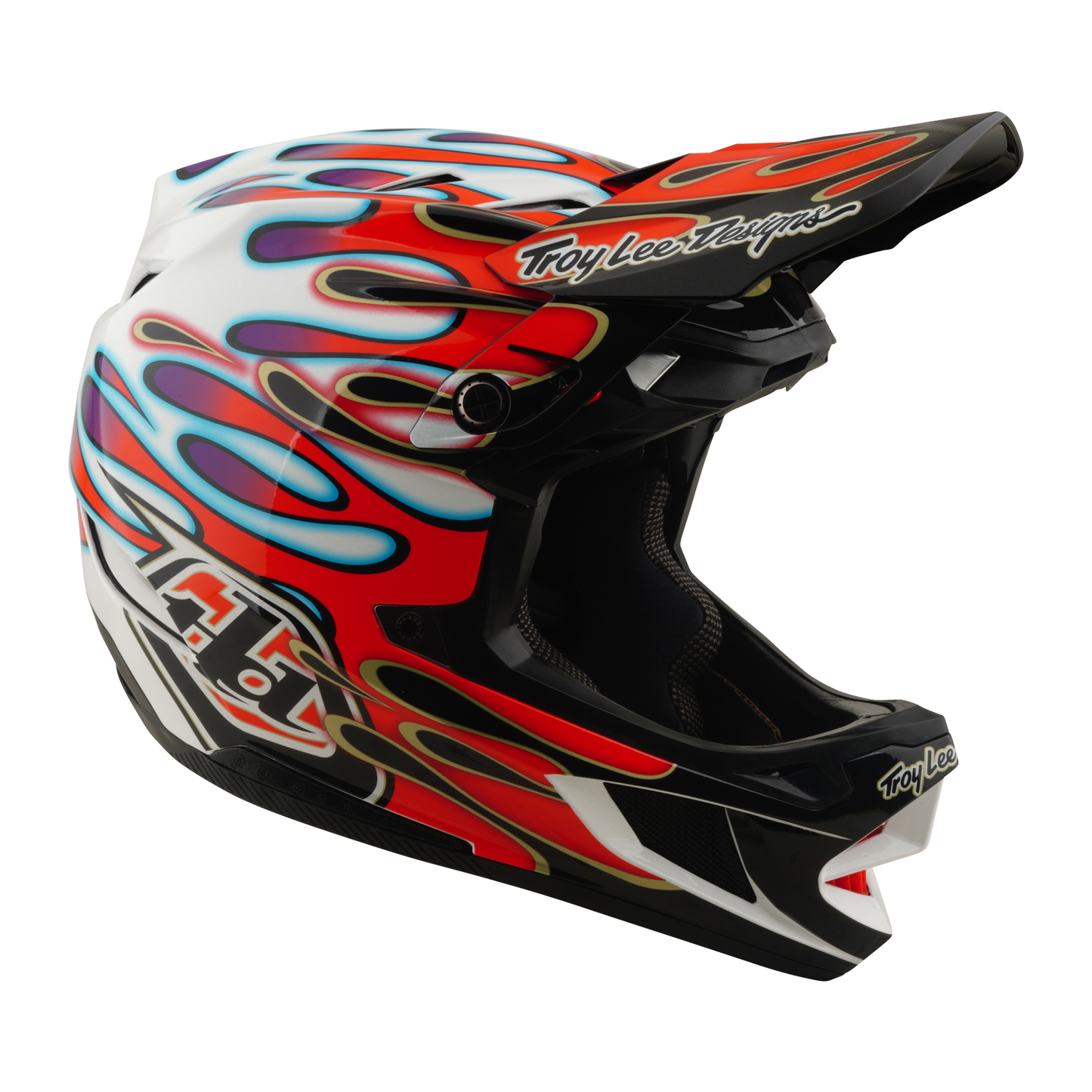 TROY LEE DESIGNS D4 COMPOSITE MIPS OVERSPRAY Κράνος MTB Λευκό/κόκκινο