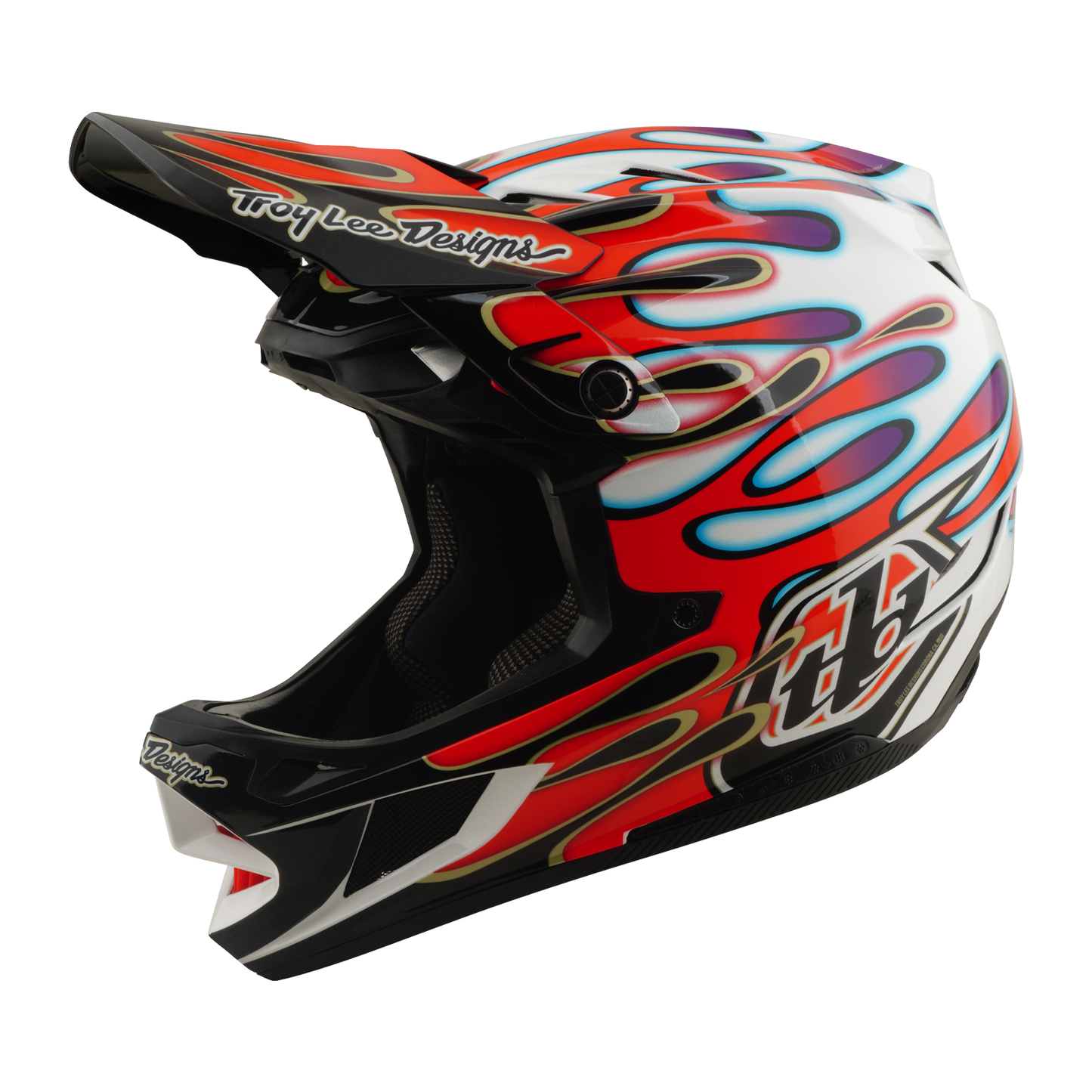 TROY LEE DESIGNS D4 COMPOSITE MIPS OVERSPRAY Κράνος MTB Λευκό/κόκκινο