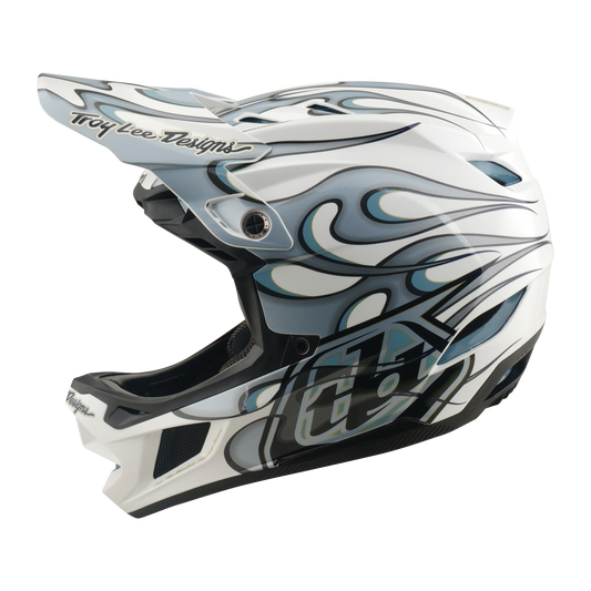 MTB helmet TROY LEE DESIGNS D4 COMPOSITE MIPS TORCHED White/Silver