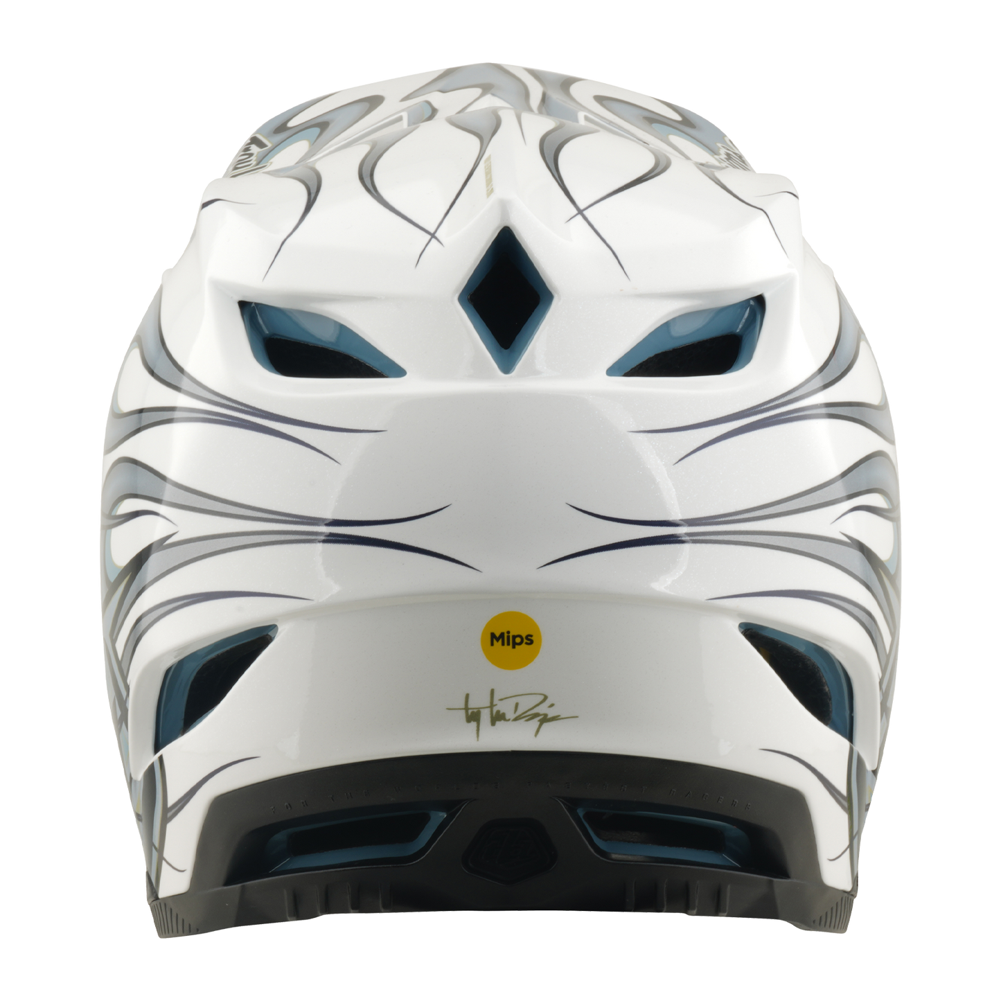 MTB helmet TROY LEE DESIGNS D4 COMPOSITE MIPS TORCHED White/Silver