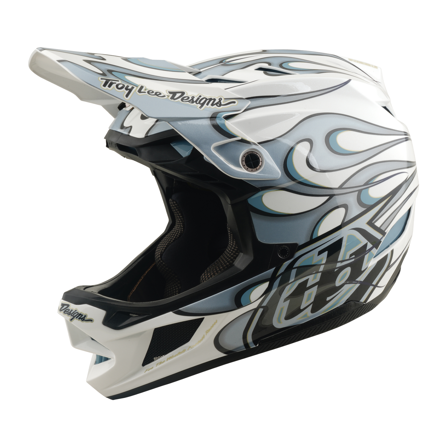 MTB helmet TROY LEE DESIGNS D4 COMPOSITE MIPS TORCHED White/Silver