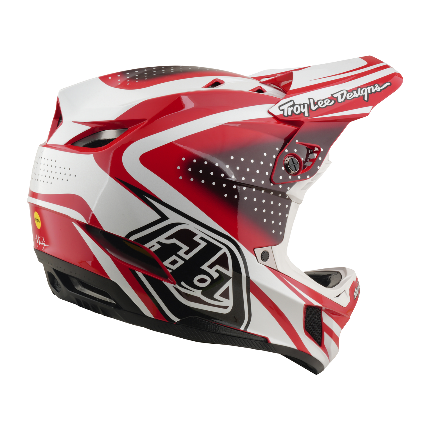 MTB helmet TROY LEE DESIGNS D4 POLYACRYLITE MIPS THE LINE Red/White