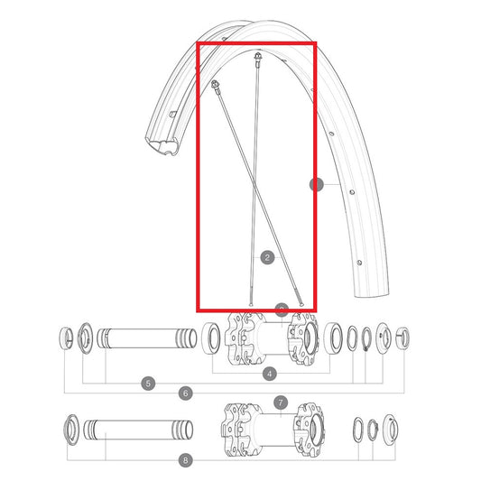 KIT 12 SPOKES FRONT/REAR MAVIC CROSSMAX ELITE CARBON 29'' ROND 290MM + NIPPLE ACIER NOIR