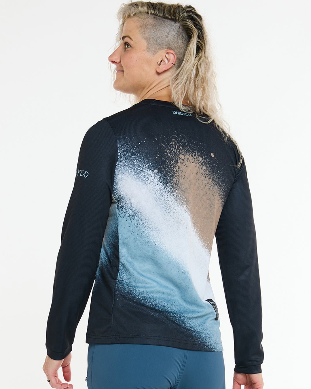 Γυναικείο DHARCO GRAVITY GOLDEN STREAK Long Sleeve Jersey Μαύρο/Μπλε