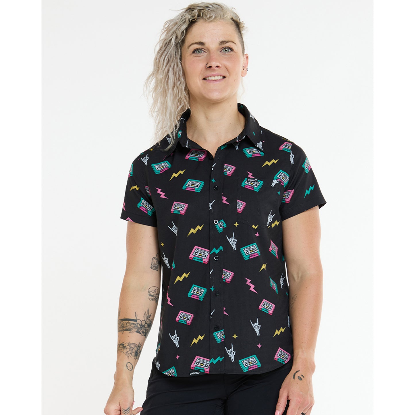 Technical shirt DHARCO TECH PARTY MIX TAPE Women's Black