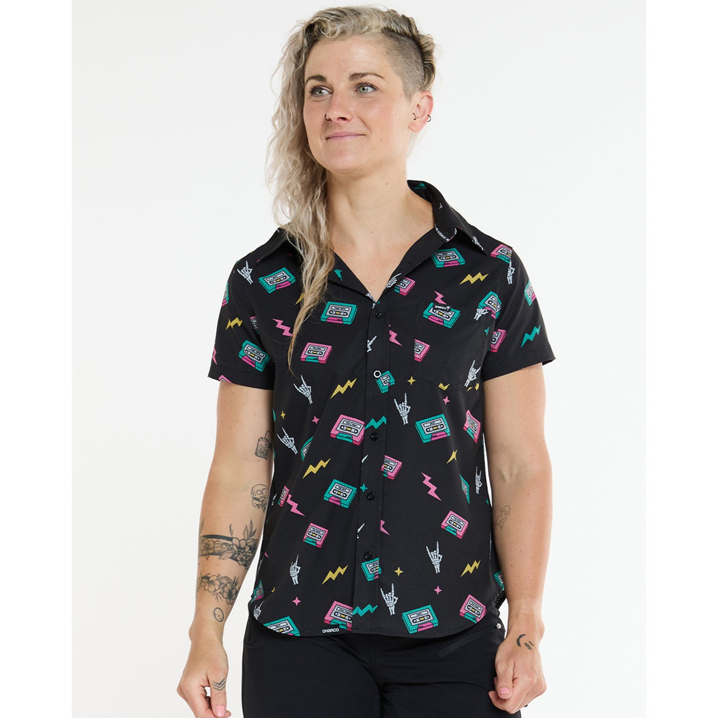 Technical shirt DHARCO TECH PARTY MIX TAPE Women's Black