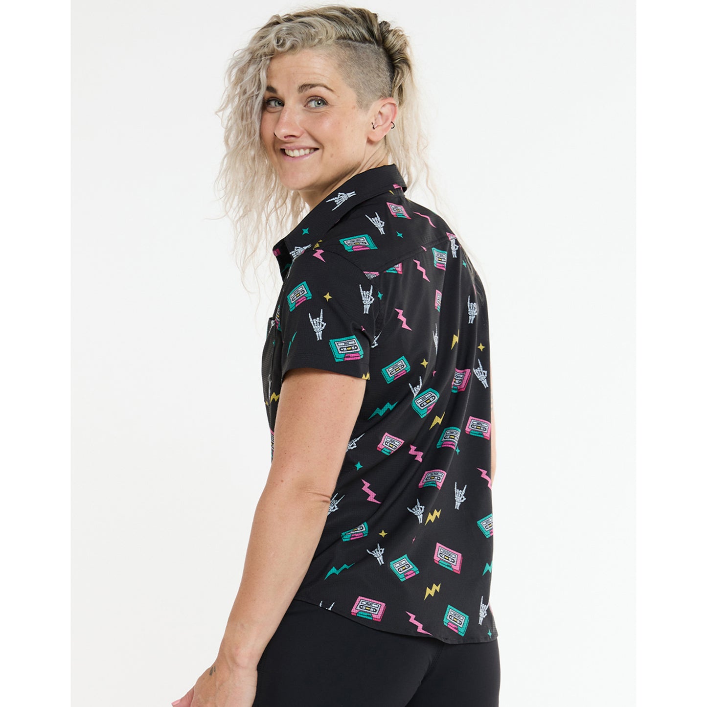 Technical shirt DHARCO TECH PARTY MIX TAPE Women's Black
