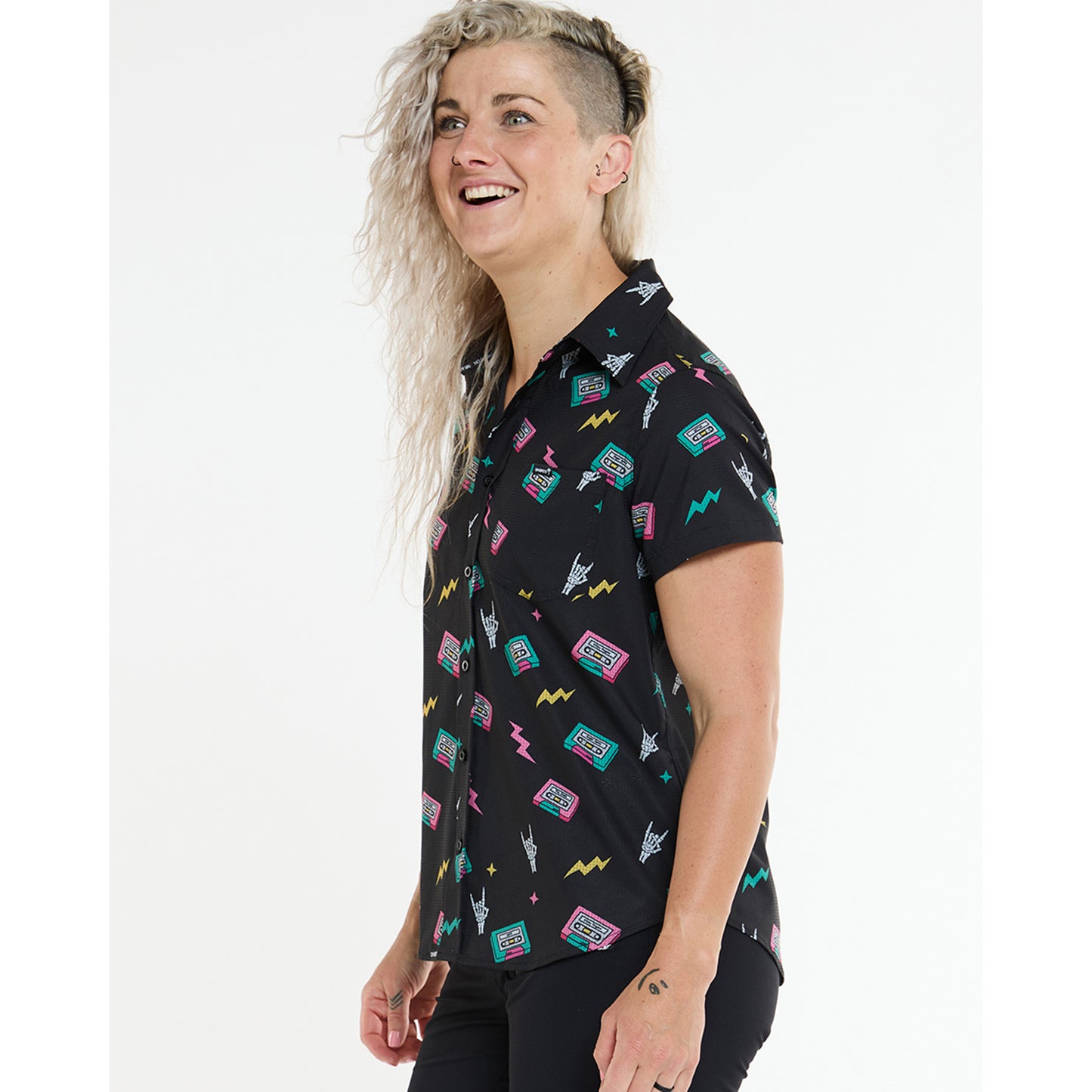 Technical shirt DHARCO TECH PARTY MIX TAPE Women's Black