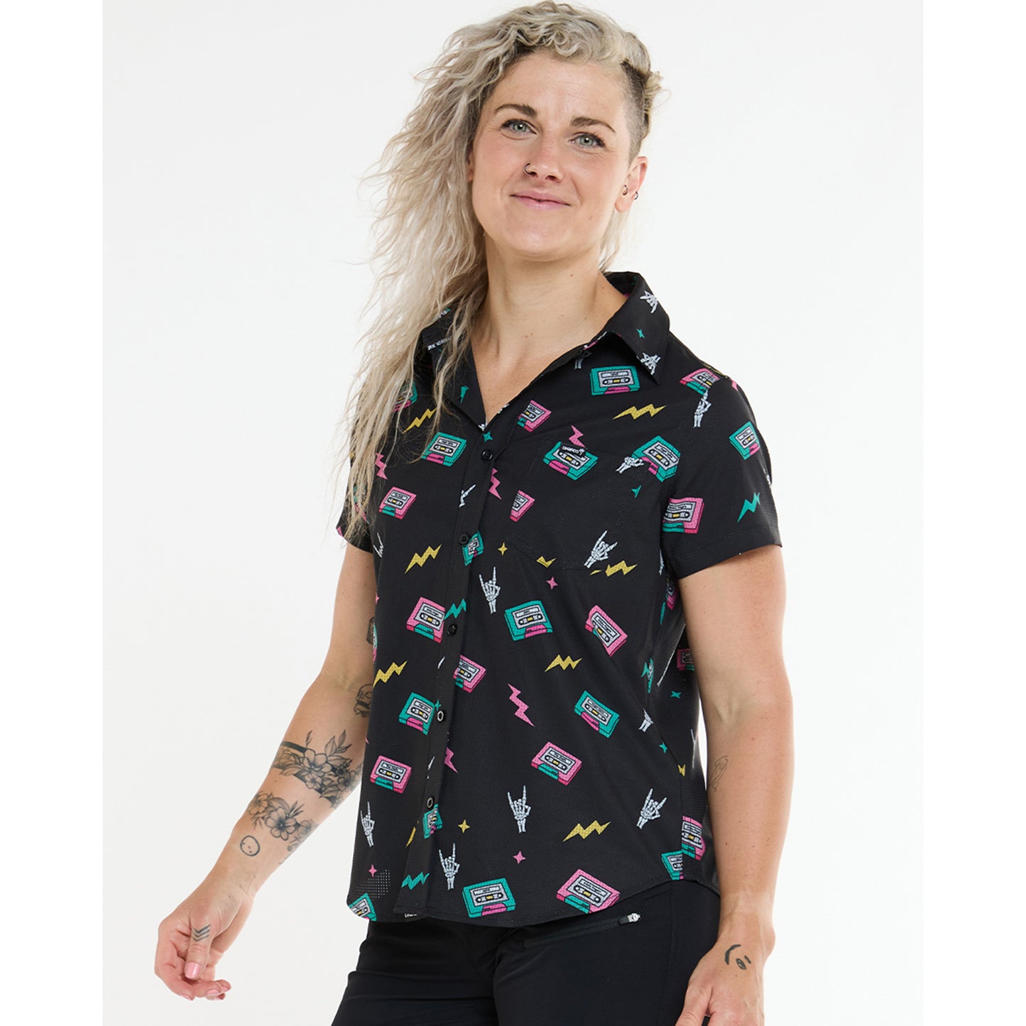 Technical shirt DHARCO TECH PARTY MIX TAPE Women's Black