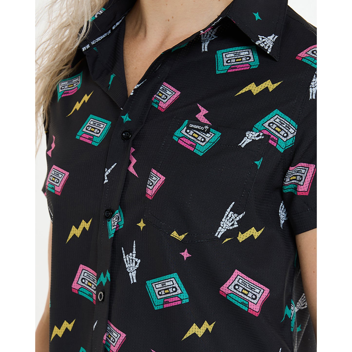 Technical shirt DHARCO TECH PARTY MIX TAPE Women's Black