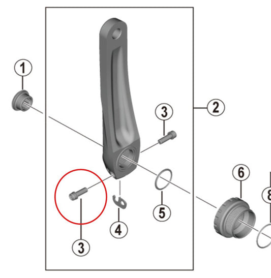 SHIMANO Road/MTT crank clamp screw with washer (M6 x 19)