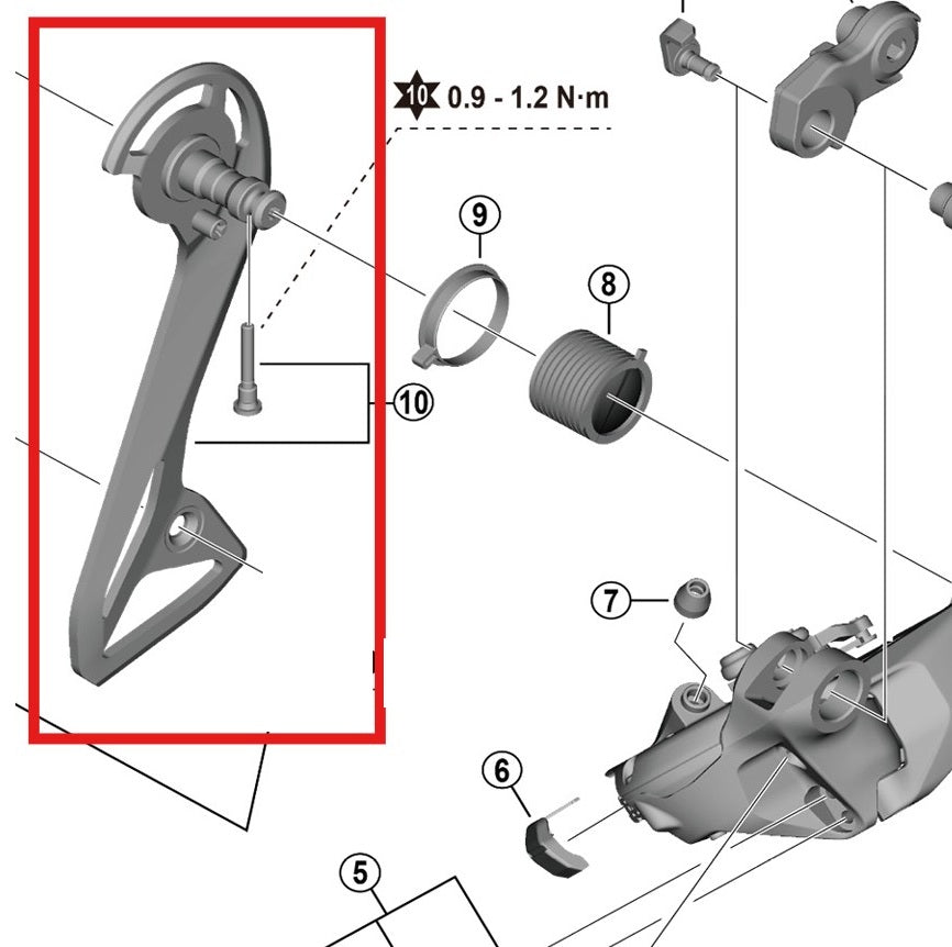 SHIMANO RD-R8150 Εξωτερικός κλωβός και βίδες τοποθέτησης πίσω ντεραγιέρ