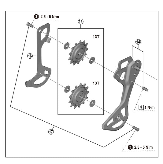 SHIMANO XTR RD-M8250 GS 12V Κλωβοί πίσω ντεραγιέρ