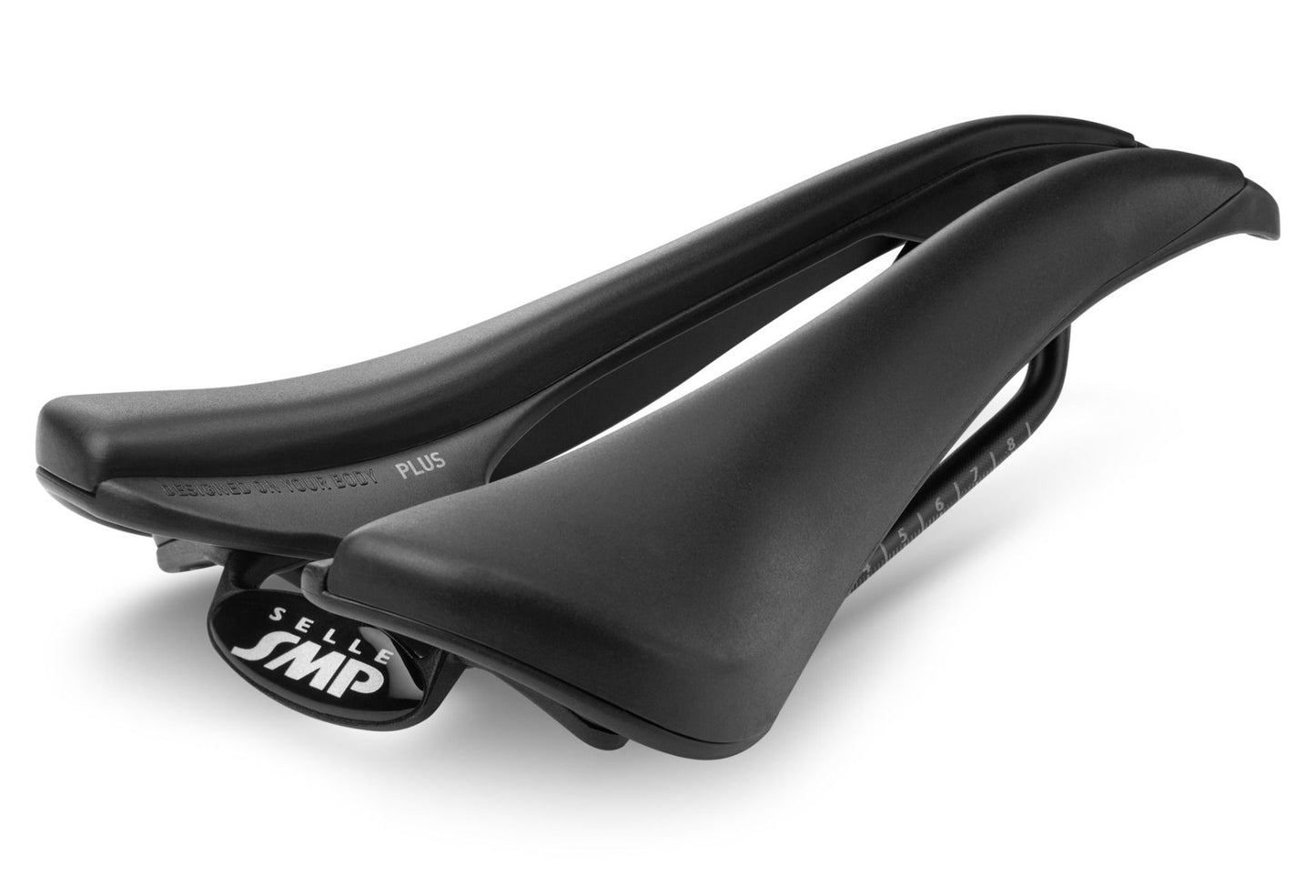 Saddle SMP EVO PLUS 140mm wide Black stainless steel rails