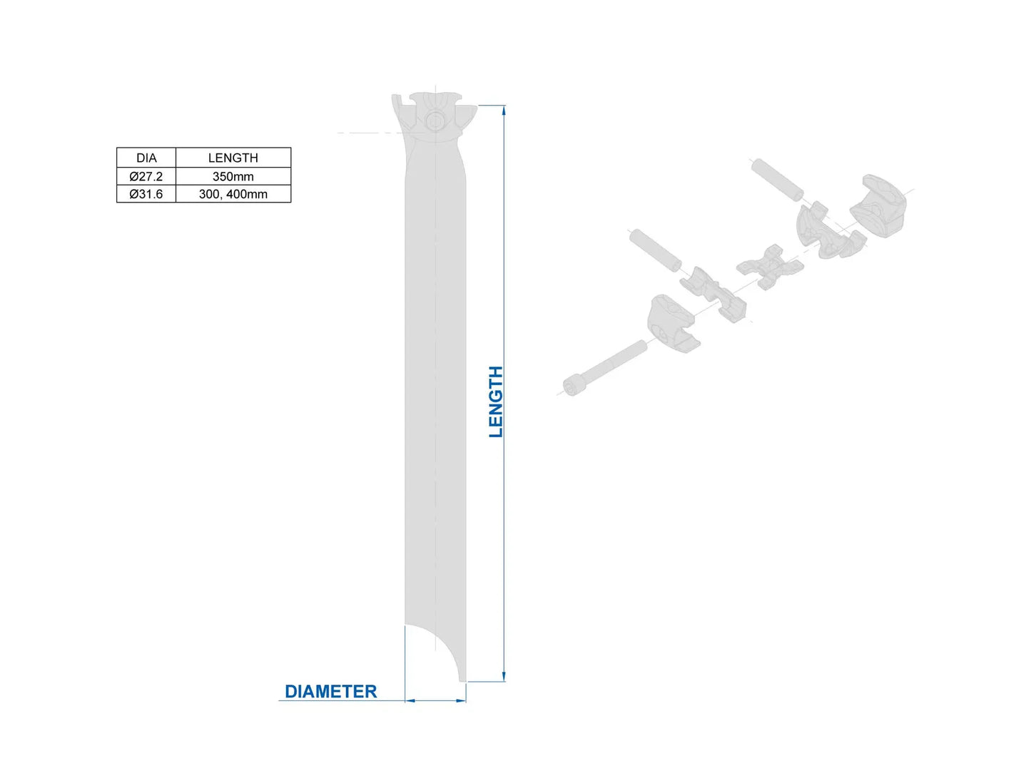Σωλήνας Σέλας RITCHEY WCS ONE-BOLT Ίσιος