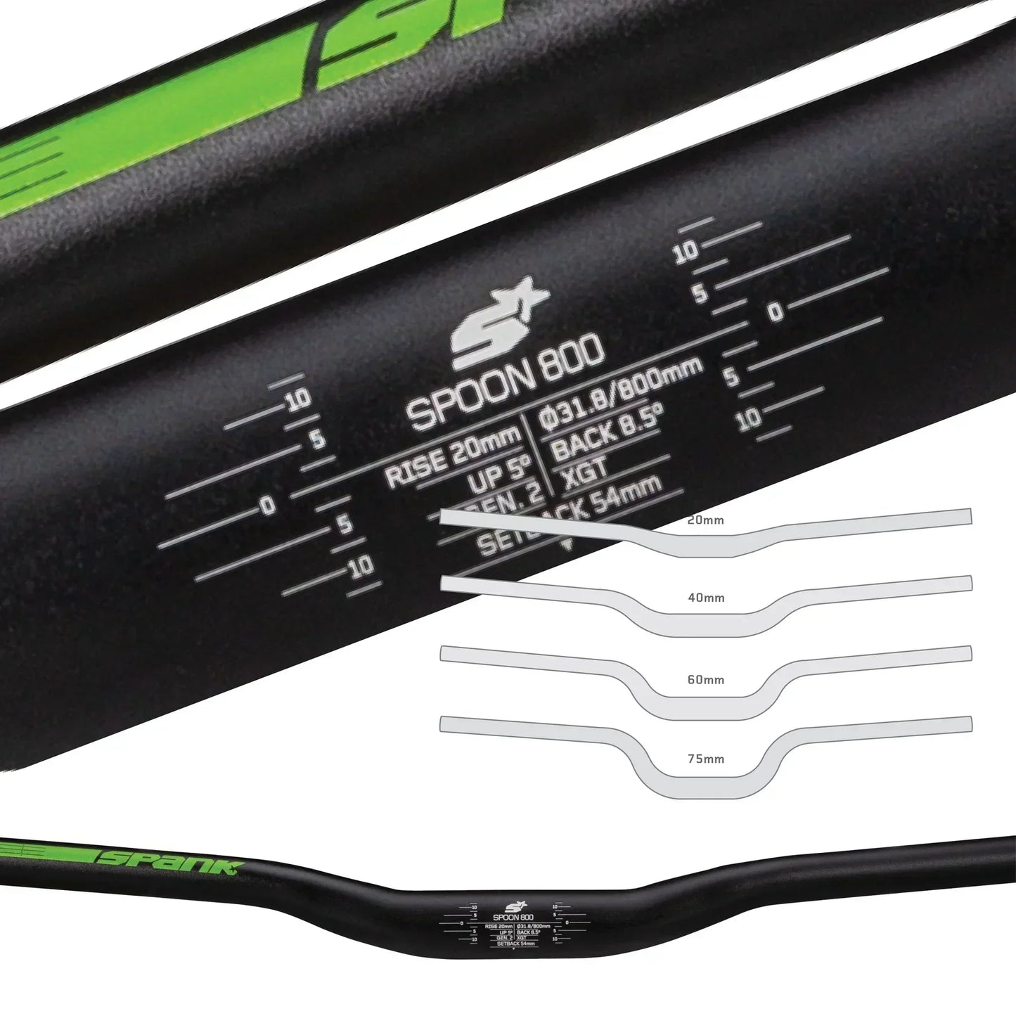 handlebar SPANK SPOON 800 Rise 60mm 800mm Gold