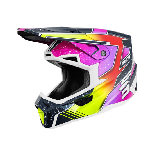 Κράνος BMX SHOT LITE Racing Μπλε Νέον Κίτρινο Περλέ