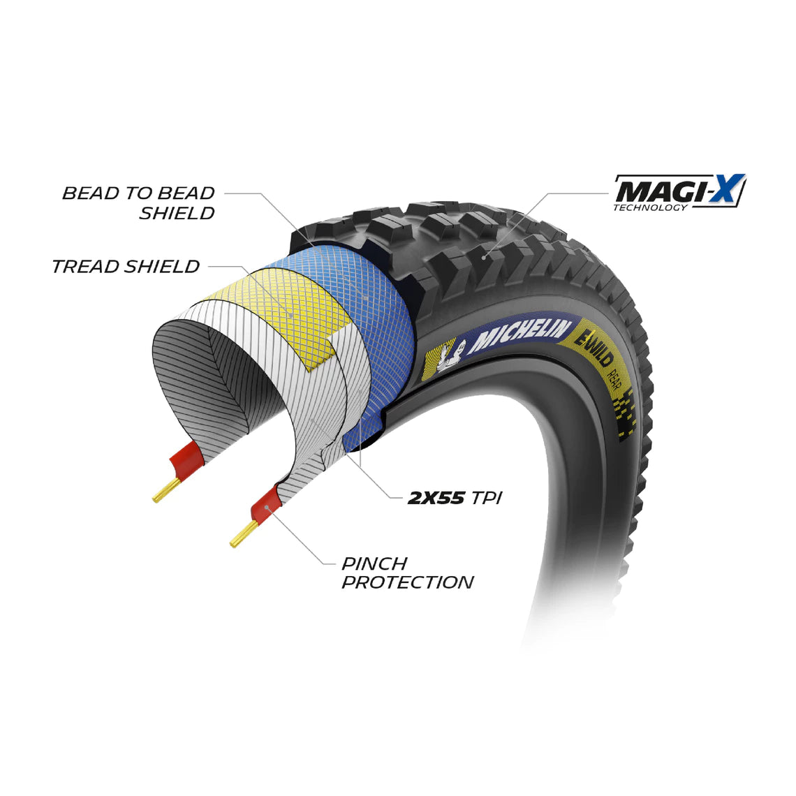 MICHELIN E-WILD REAR Racing Line 27.5x2.60 Tubeless Ready Soft tire