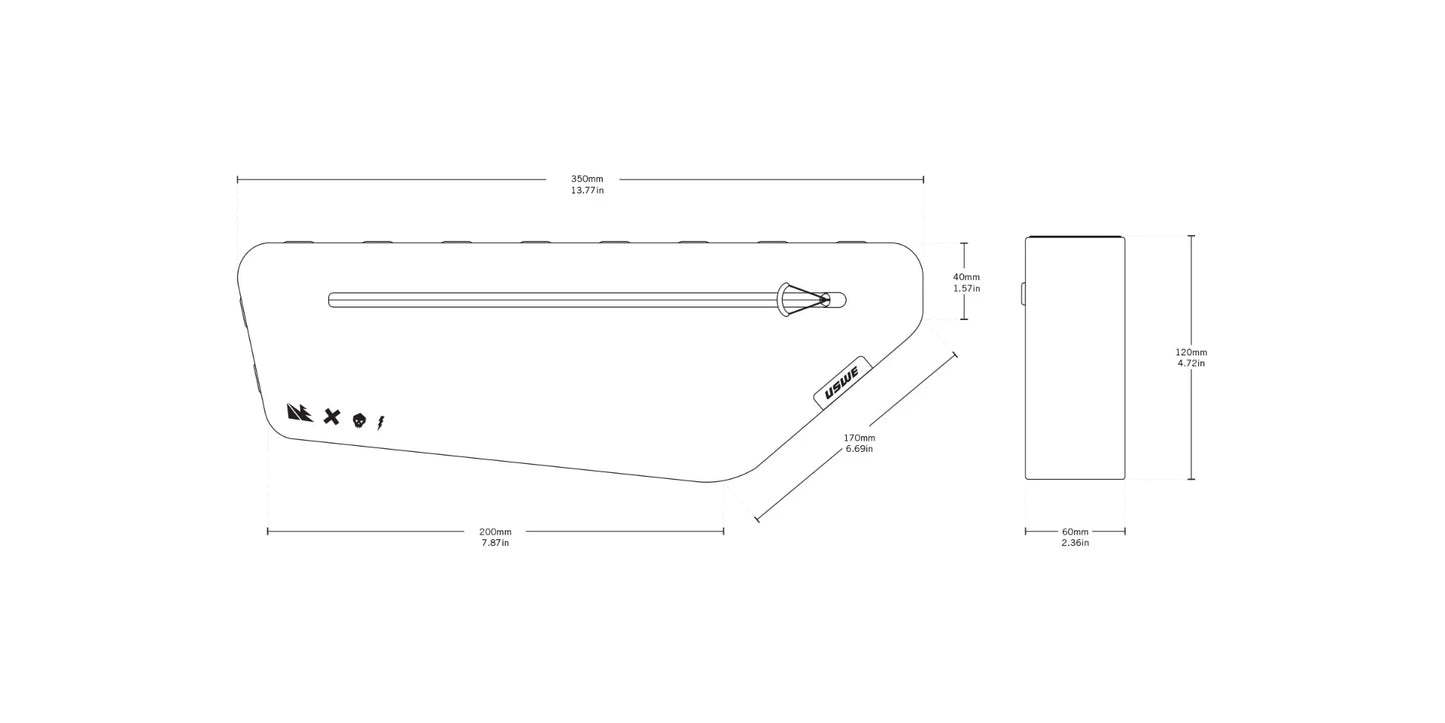 Τσάντα πλαισίου USWE FRAME TUBE SMALL 2,6 L Μαύρη