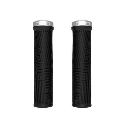 Grips Title MTB FORM Lock-On XL Noir με χρωμιωμένο κολάρο - ζεύγος μπροστινή προβολή