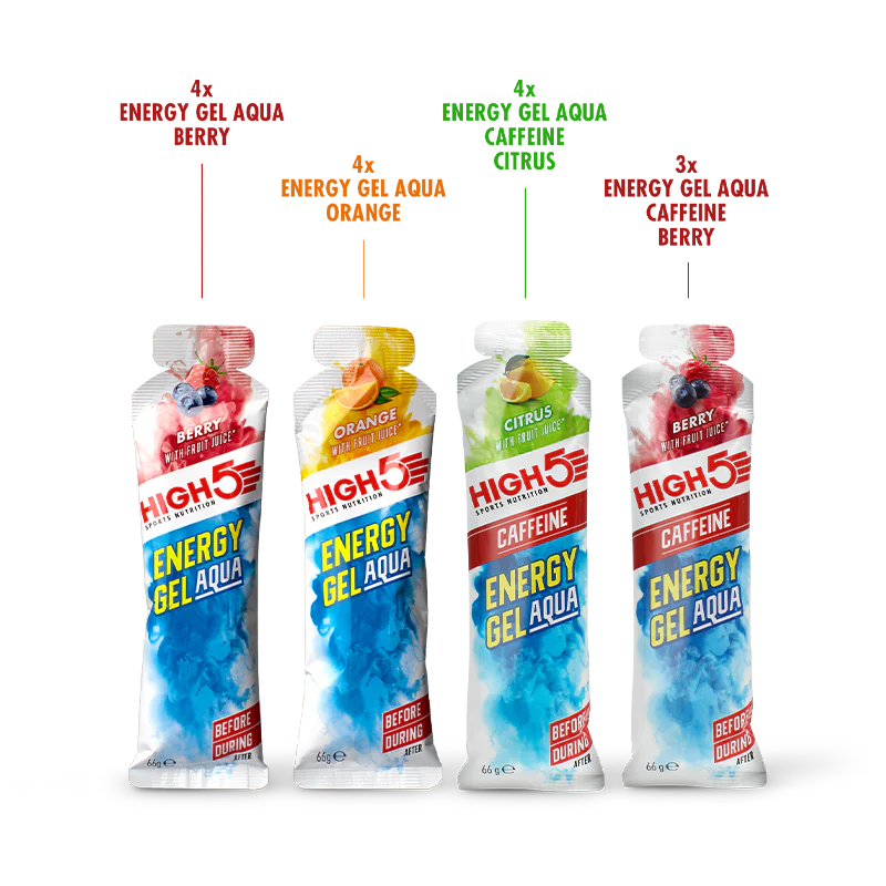 Συσκευασία HIGH5 ENERGY GEL Aqua (15x 66g) Mix γεύσεις