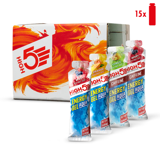 Συσκευασία HIGH5 ENERGY GEL Aqua (15x 66g) Mix γεύσεις