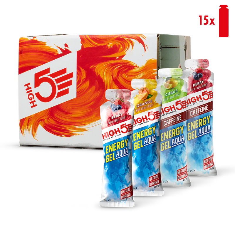 Συσκευασία HIGH5 ENERGY GEL Aqua (15x 66g) Mix γεύσεις