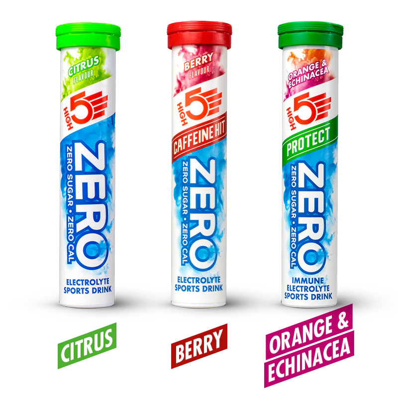 Pack 3x20 Pastilles HIGH5 ZERO VARIETY PACK Fruits Red Cafeine/Lemon/Orange