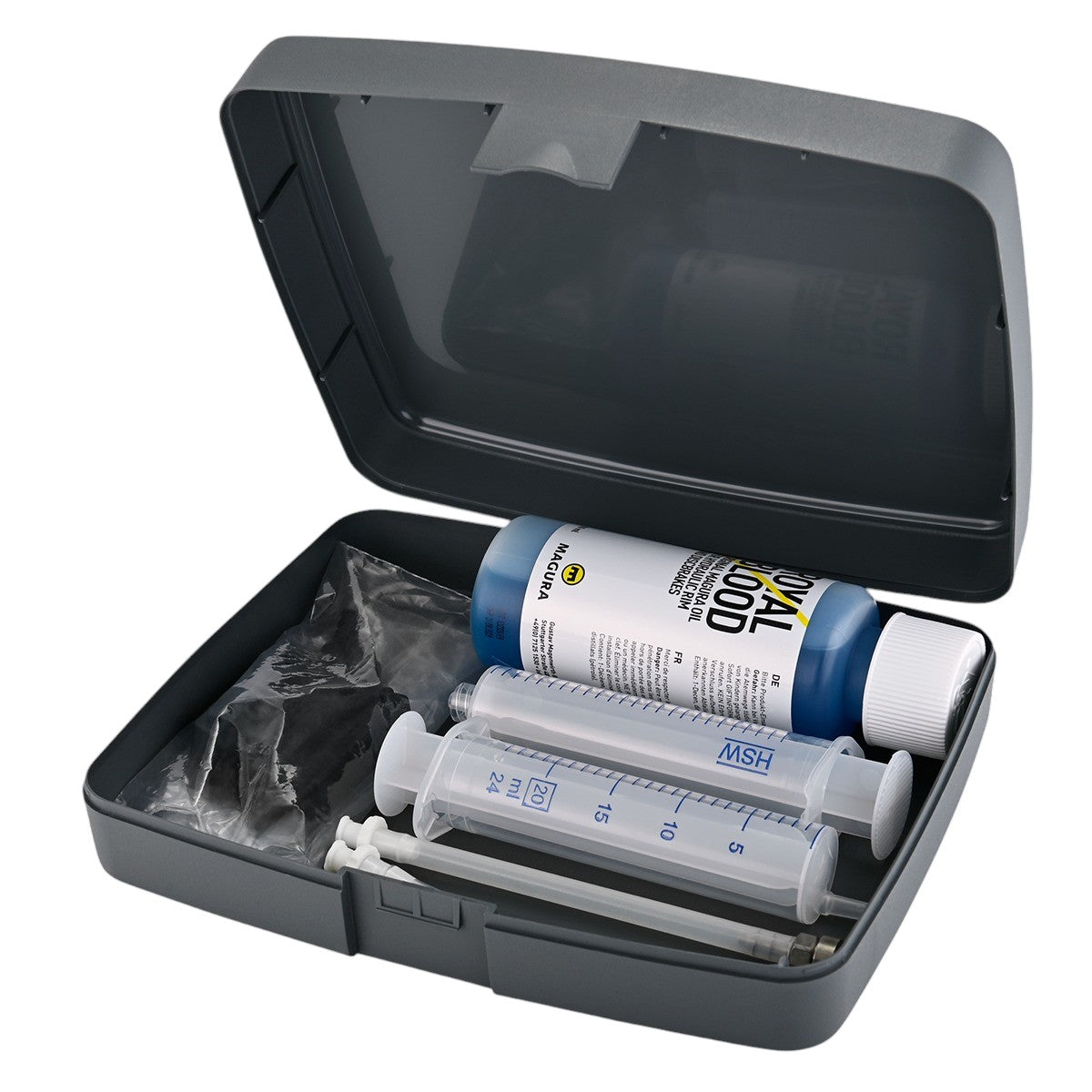 MAGURA CORE bleeder kit (with mineral oil) for hydraulic brakes.