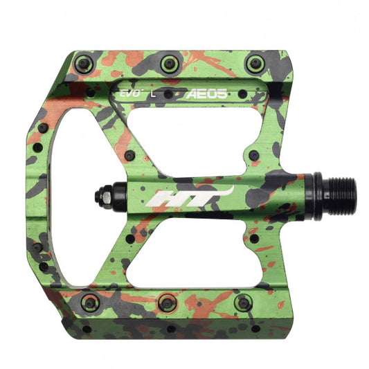 HT COMPONENTS AE05 Camo Green Flat Pedals