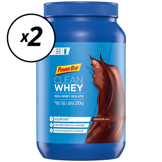 Συσκευασία 2 POWERBAR CLEAN WHEY 100% απομονωμένη πρωτεΐνη (570g) Σοκολάτα Σύντομη διάρκεια ζωής