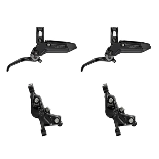 Ζεύγος φρένων SRAM LEVEL SILVER STEALTH 4 εμβόλων Μαύρο