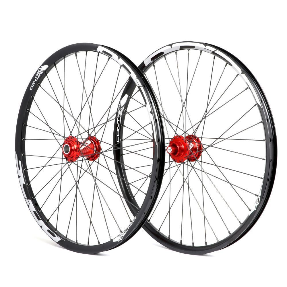 PRIDE 24" (507mm) Control V2 Disc Axes 20/15mm Wheel Set Red