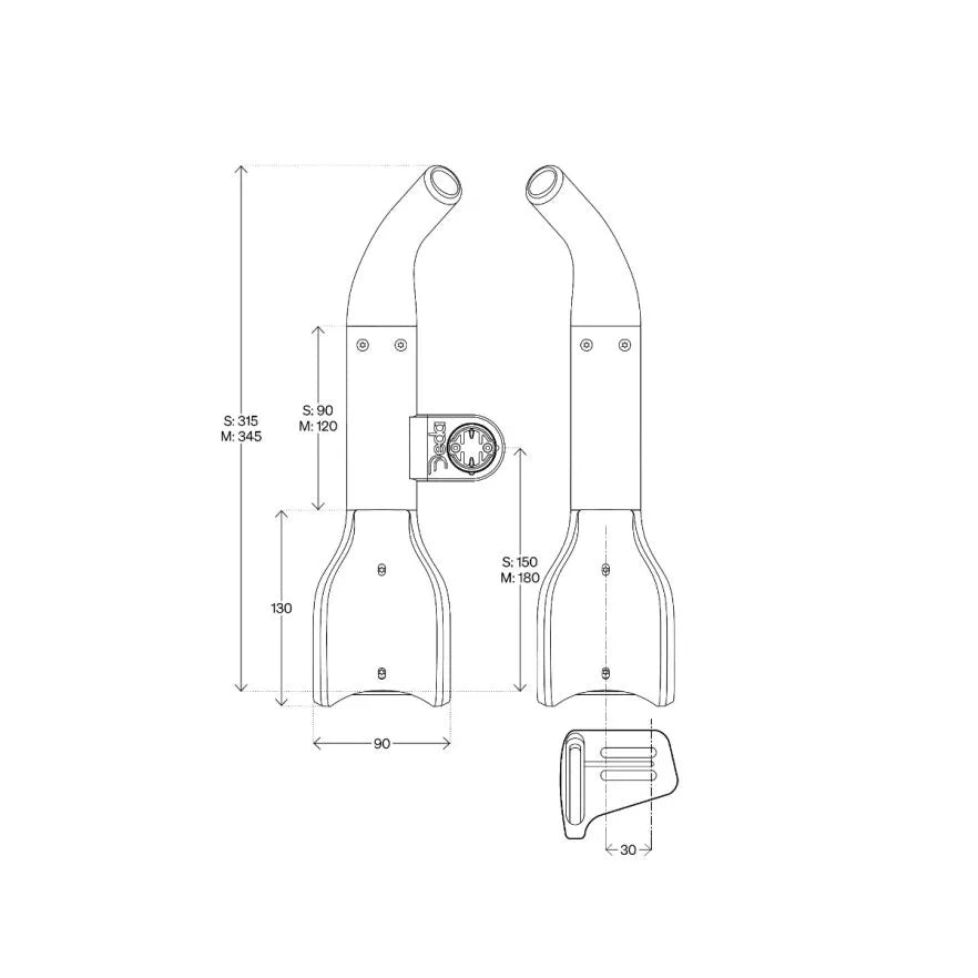 DEDA JET2 HYDRO Alu 315mm Hanger Extenders Size S