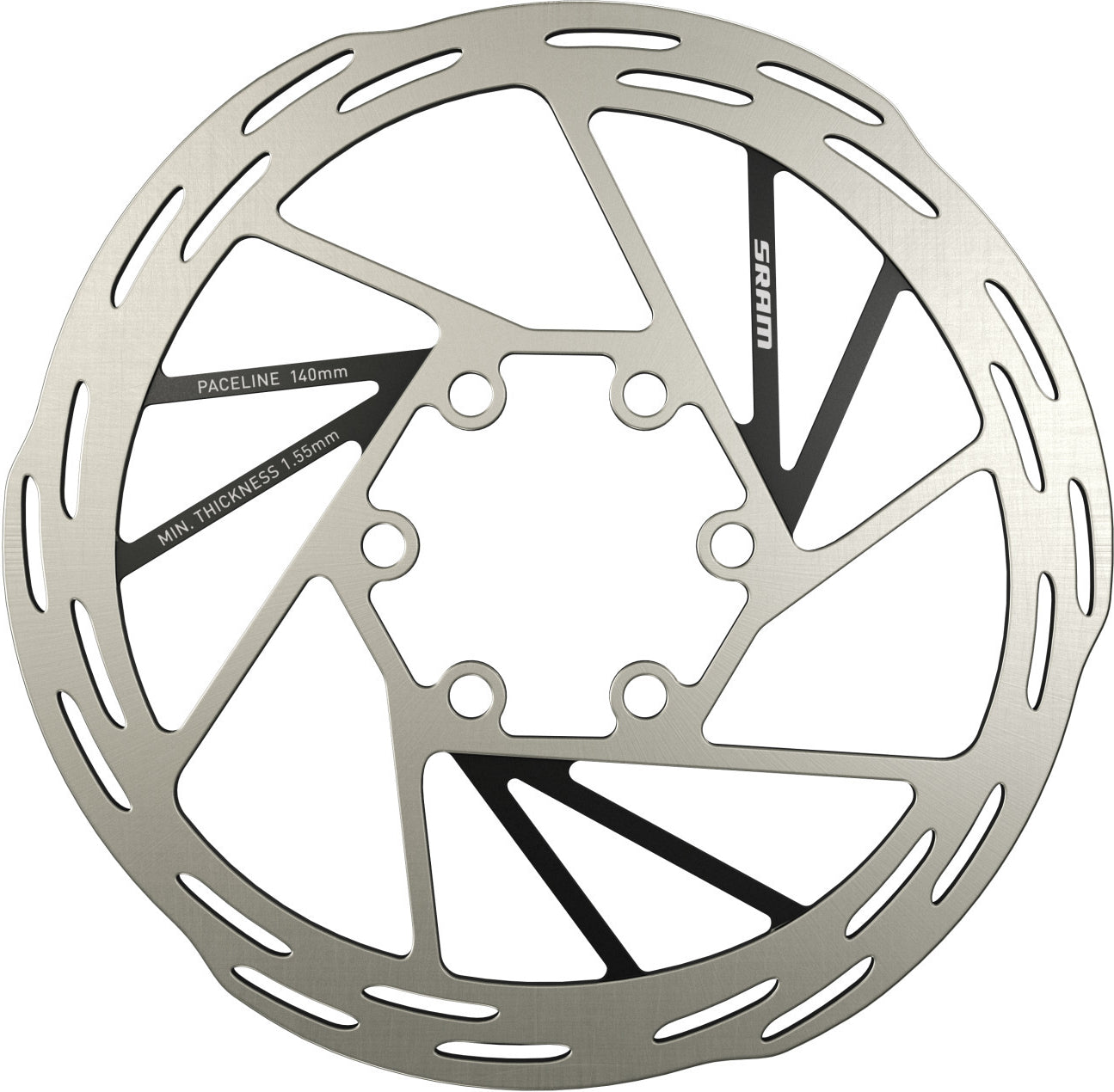 Δίσκος SRAM PACELINE με 6 οπές, ασημί/μαύρος