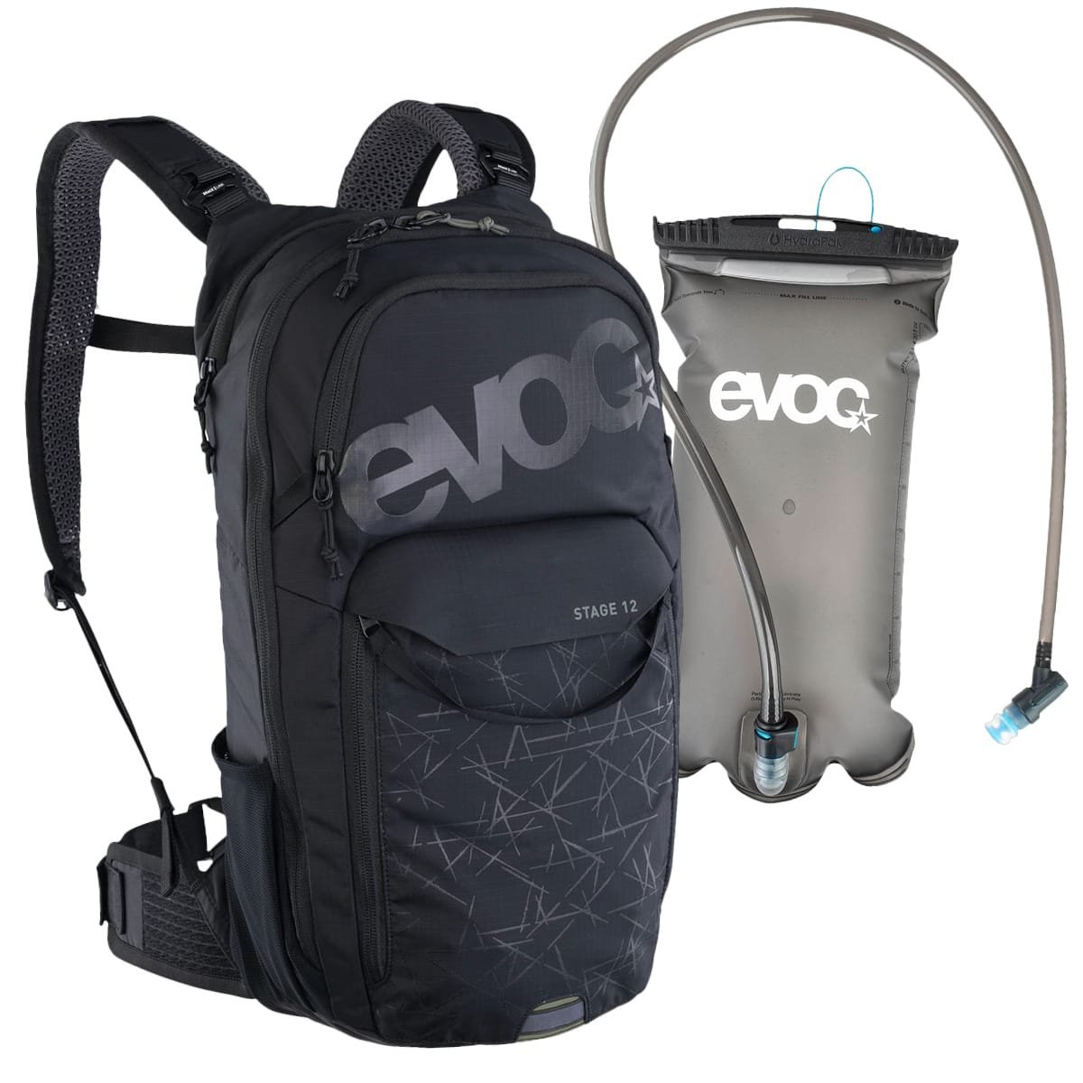 EVOC STAGE 12 BLACK σακίδιο πλάτης + EVOC 2L Water Pouch