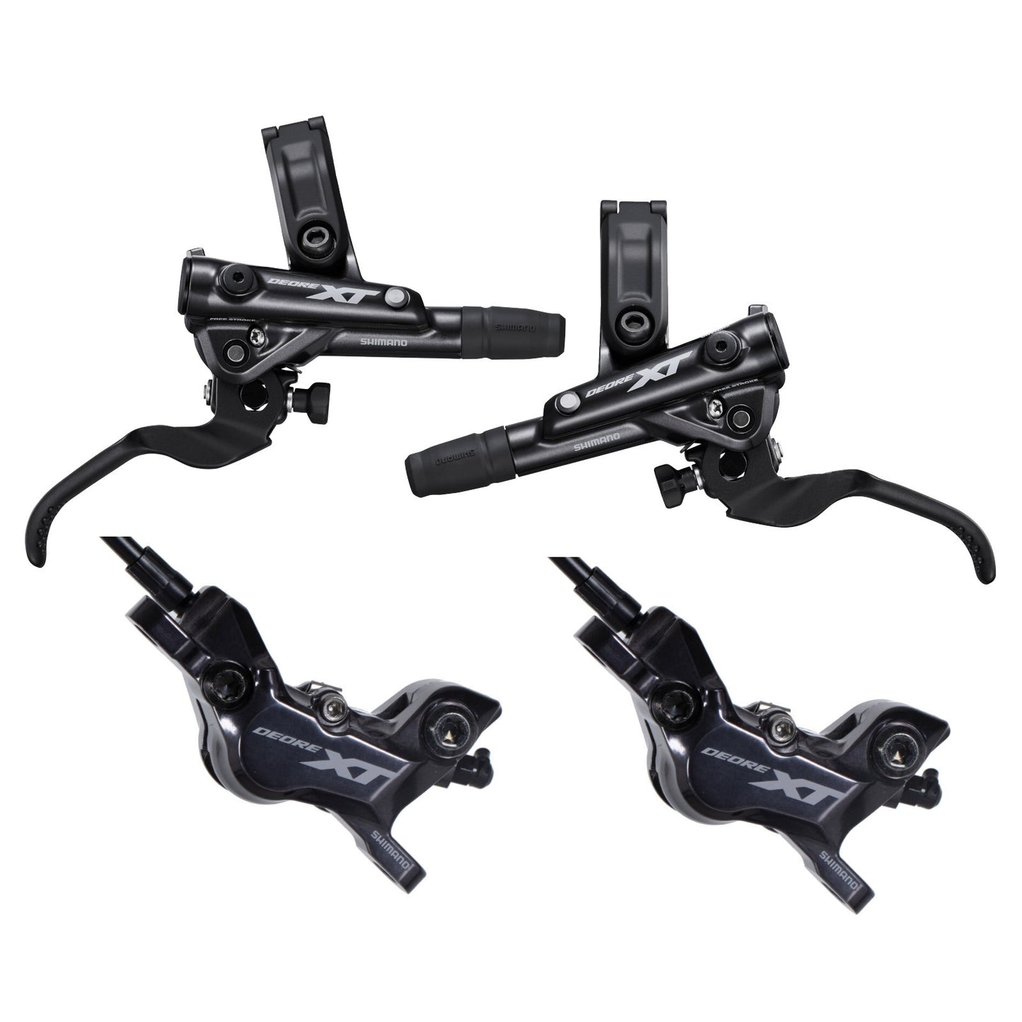 Pair of SHIMANO XT M8120 4 Piston J-KIT Discless Brakes