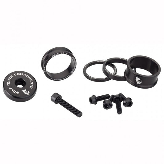 Spacers, Stem Cover and Screws Kit WOLFTOOTH BLING KIT Black